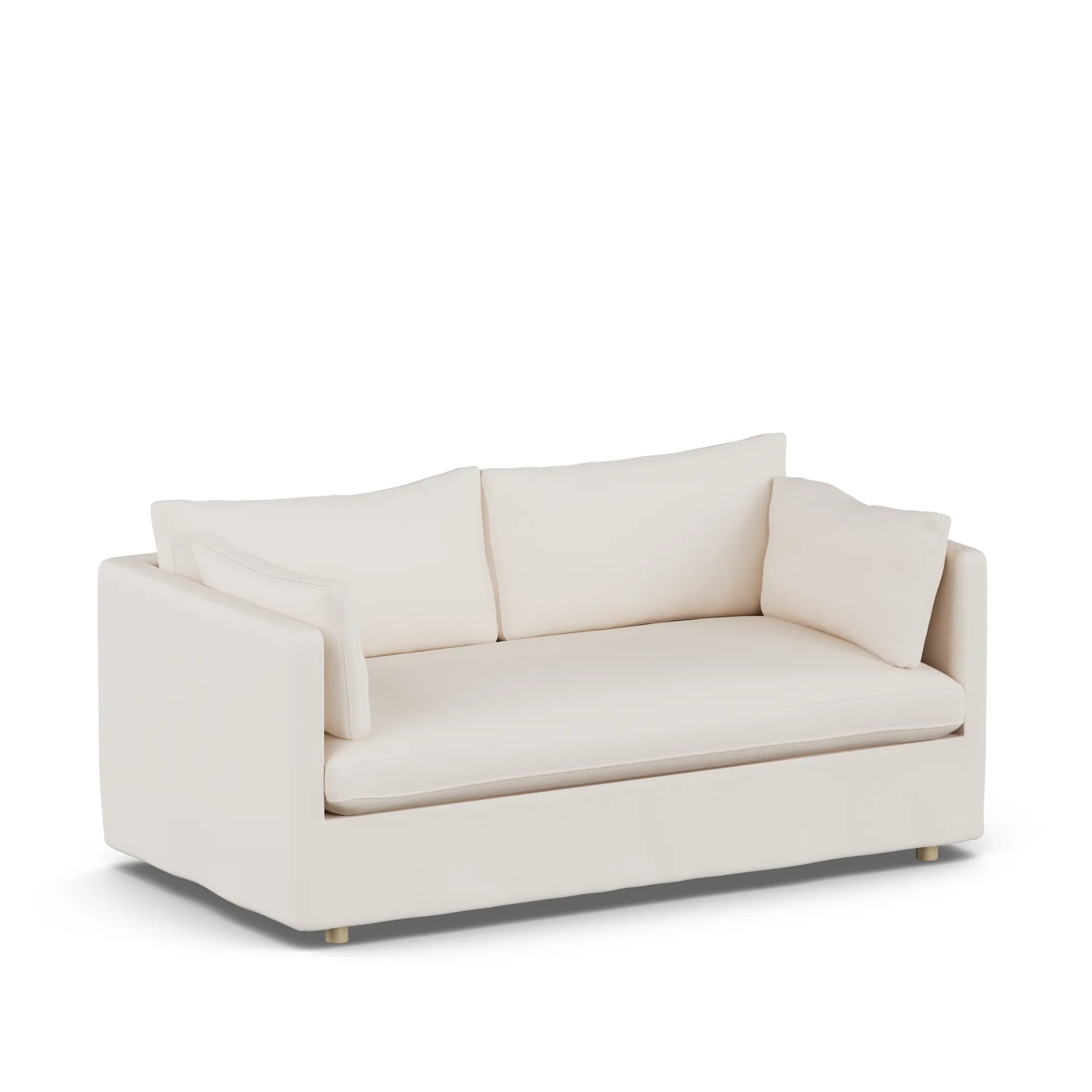 Linnevik sofa, Caleido Beige 9600-witgeoliede eiken, 2-zits, met rok 1898
