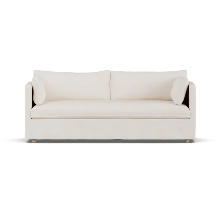 Linnevik sofa - Caleido beige 9600-witgeoliede eiken, 3-zits, met rok - 1898