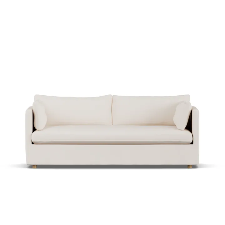 Linnevik sofa - Caleido beige 9600-witgeoliede eiken, 3-zits, met rok - 1898