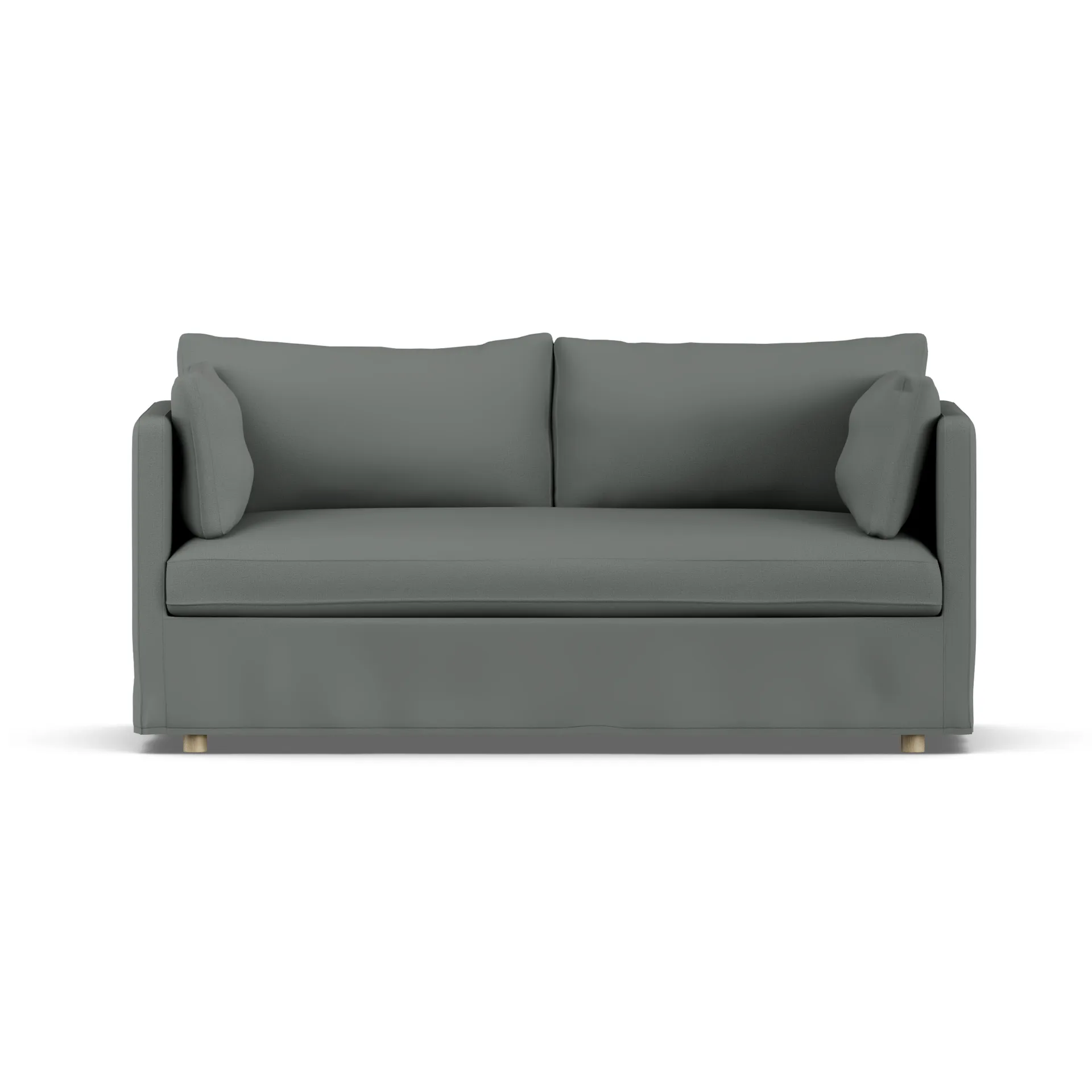 Linnevik sofa, Caleido Grey 1240-witgeoliede eiken, 2-zits, met rok 1898