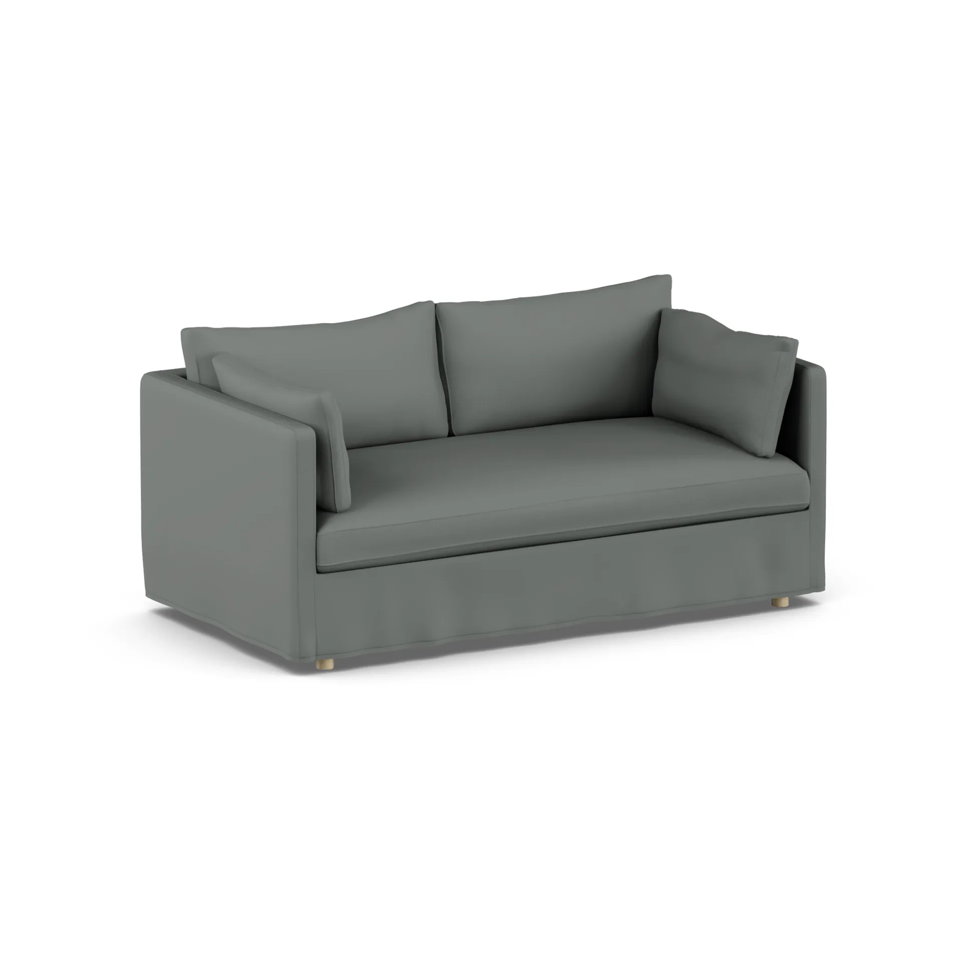 Linnevik sofa, Caleido Grey 1240-witgeoliede eiken, 2-zits, met rok 1898