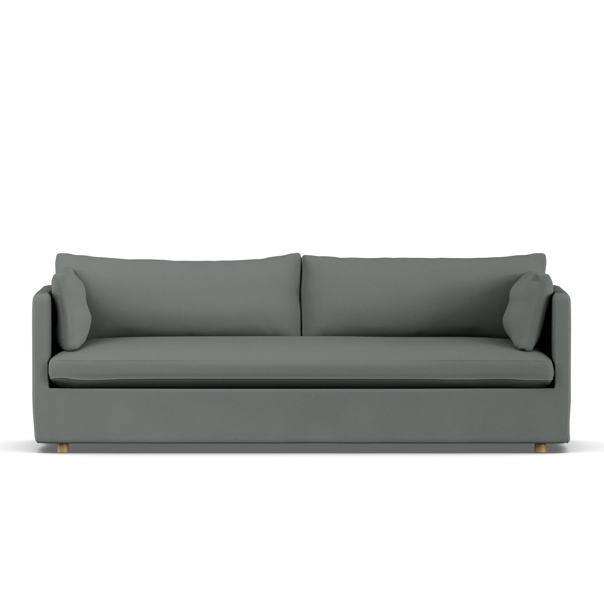 Linnevik sofa, Caleido grey 1240-witgeoliede eiken, 4-zits, met rok 1898