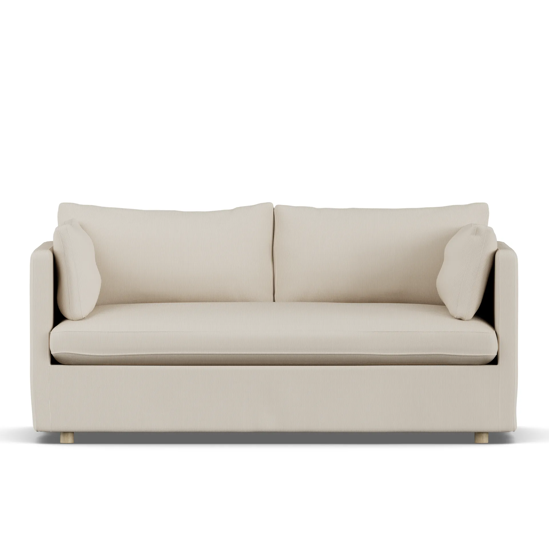 Linnevik sofa, Jump Beige 1956-witgeoliede eiken, 2-zits, met rok 1898