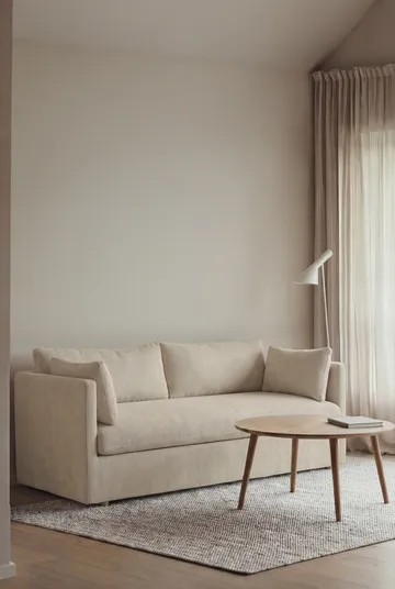 Linnevik sofa - Jump Beige 1956-witgeoliede eiken, 2-zits, met rok - 1898