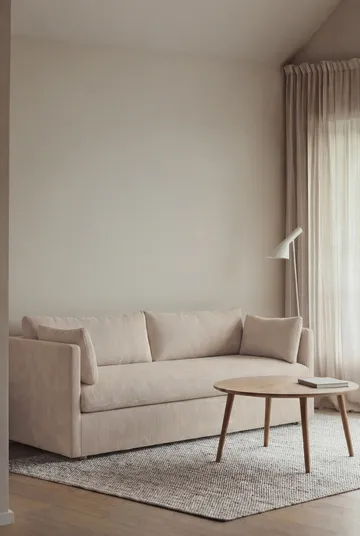 Linnevik sofa - Jump Beige 1956-witgeoliede eiken, 3-zits, met rok - 1898