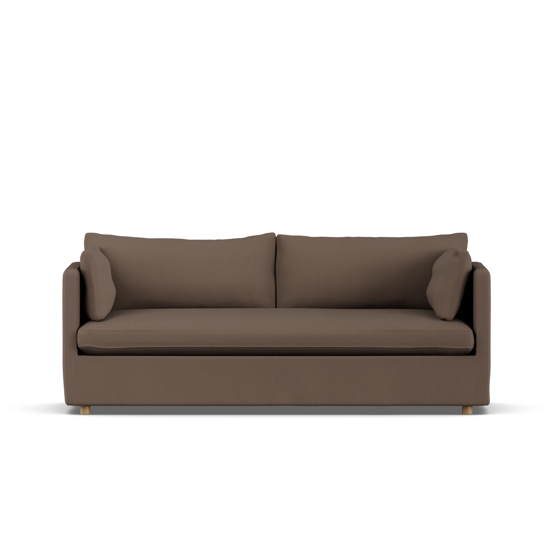 Linnevik sofa, Jump brown 1955-witgeoliede eiken, 3-zits, met rok 1898