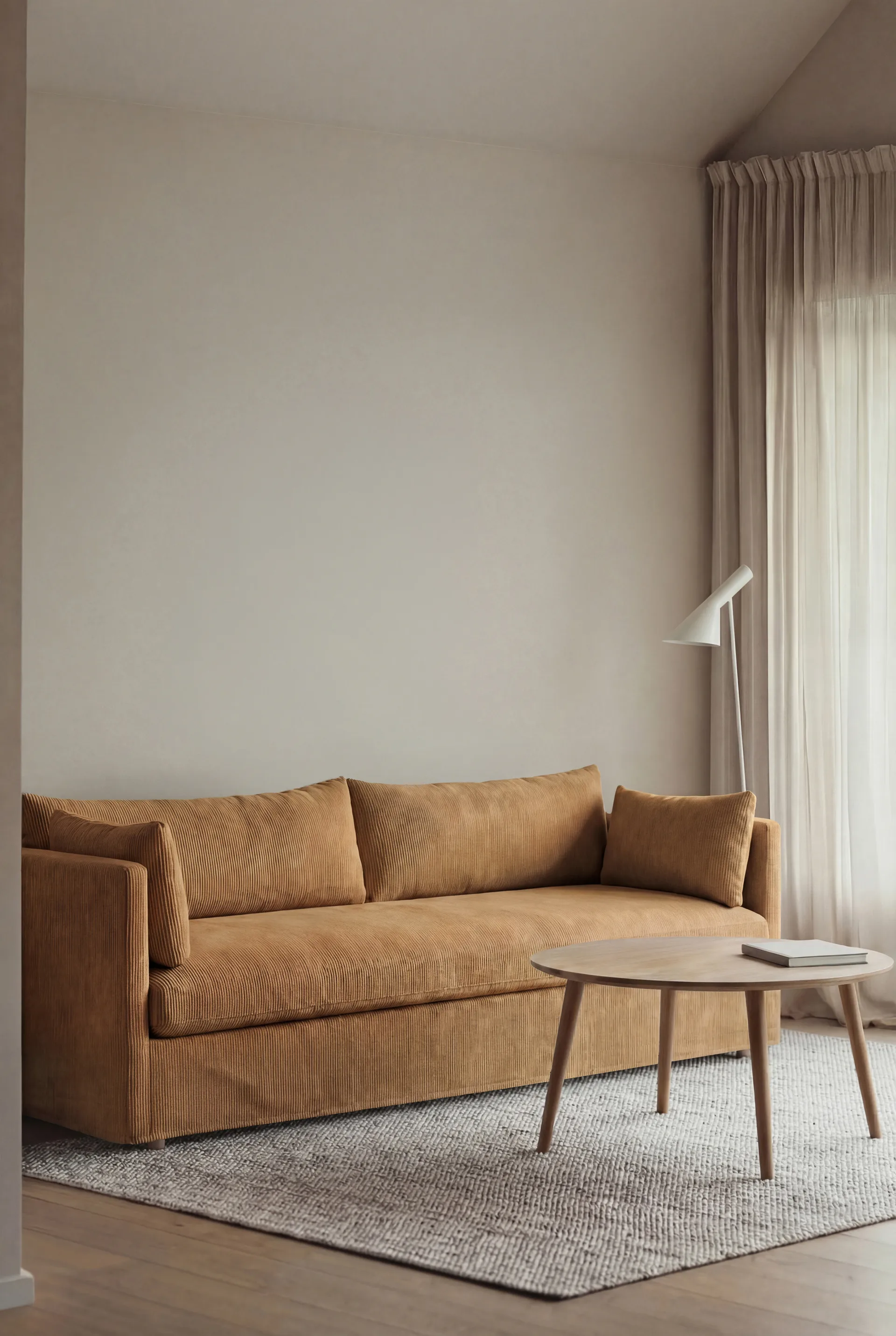 Linnevik sofa, Jump honey 1959-witgeoliede eiken, 4-zits, met rok 1898