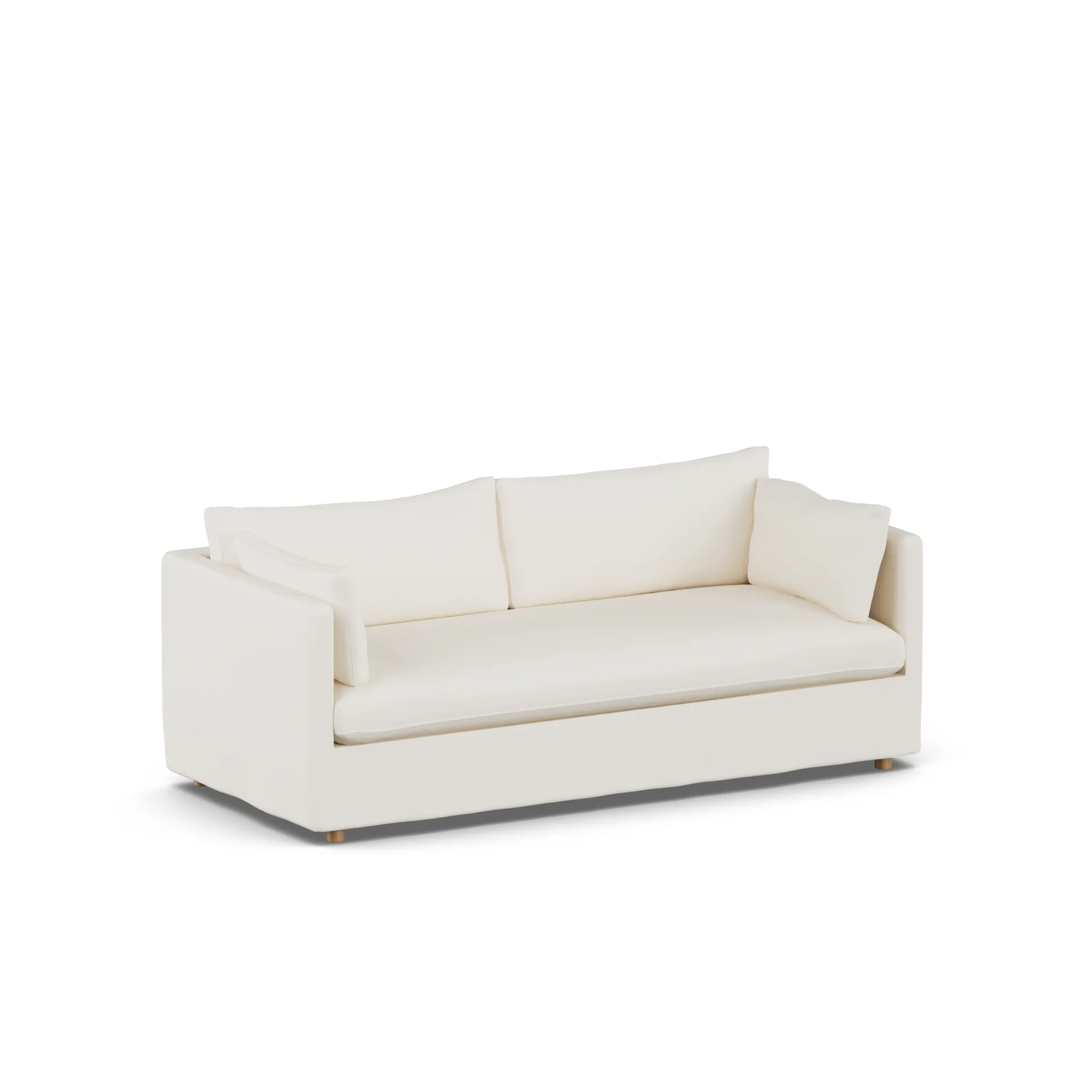 Linnevik sofa, Jump off white 1954-witgeoliede eiken, 3-zits, met rok 1898