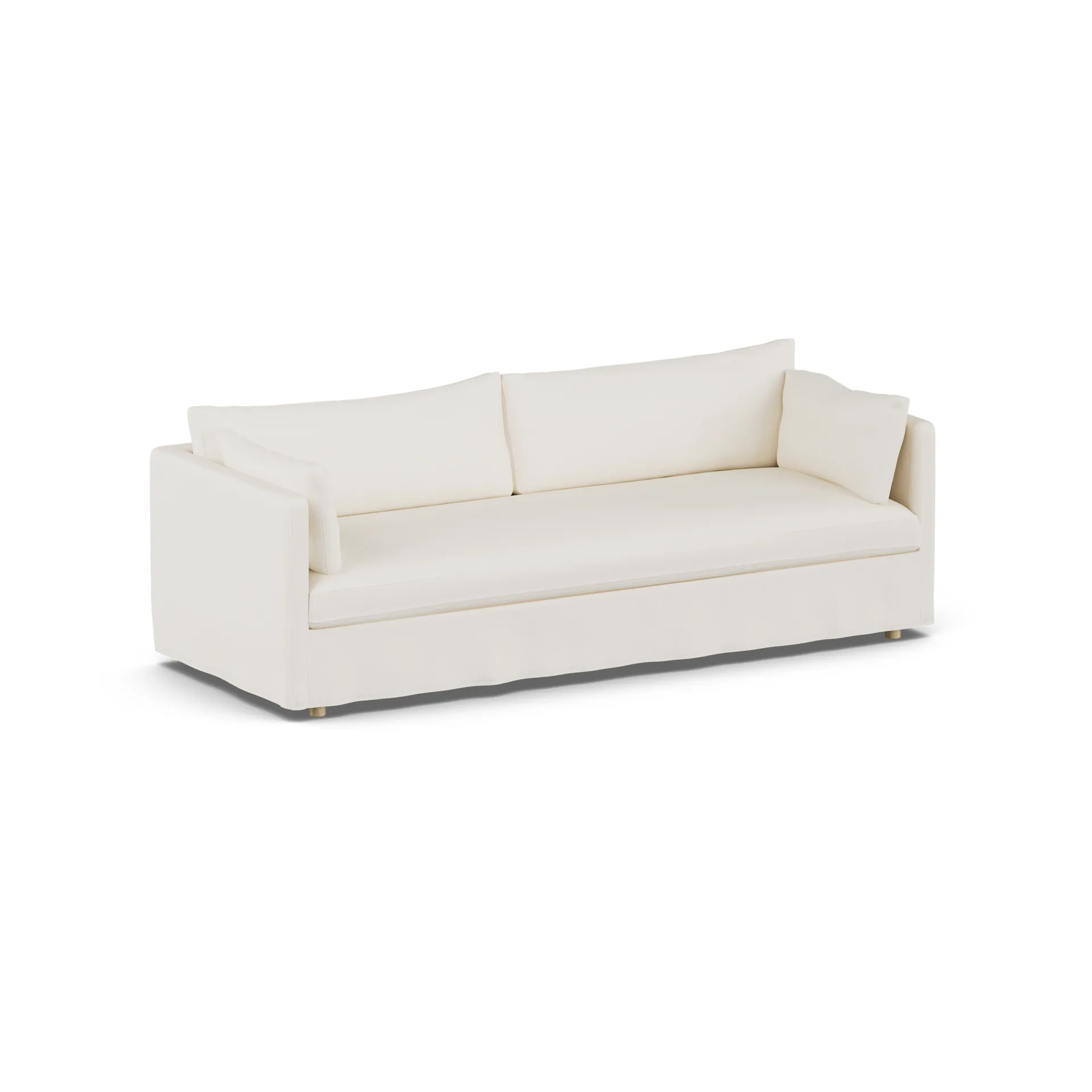 Linnevik sofa, Jump off white 1954-witgeoliede eiken, 4-zits, met rok 1898