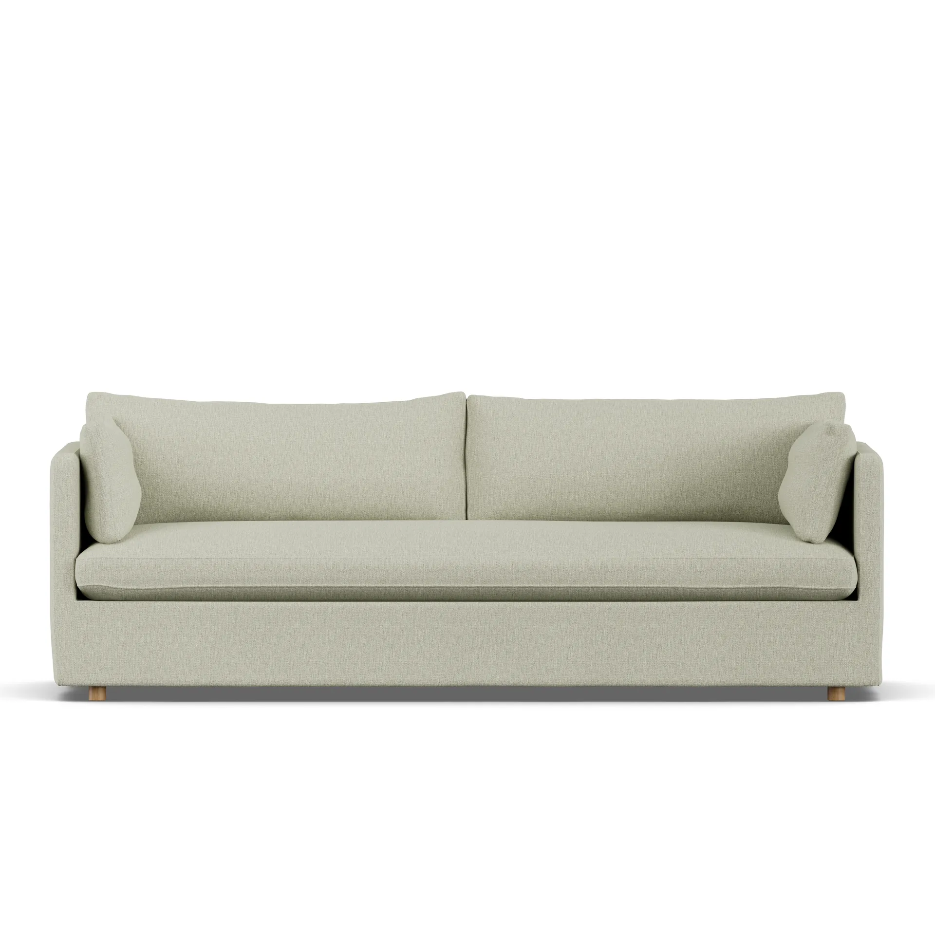 Linnevik sofa, Luiza beige 3981-witgeoliede eiken, 4-zits, met rok 1898