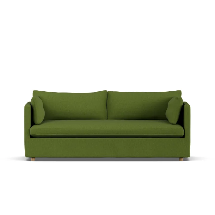Linnevik sofa - Luiza green 3975-witgeoliede eiken, 3-zits, met rok - 1898