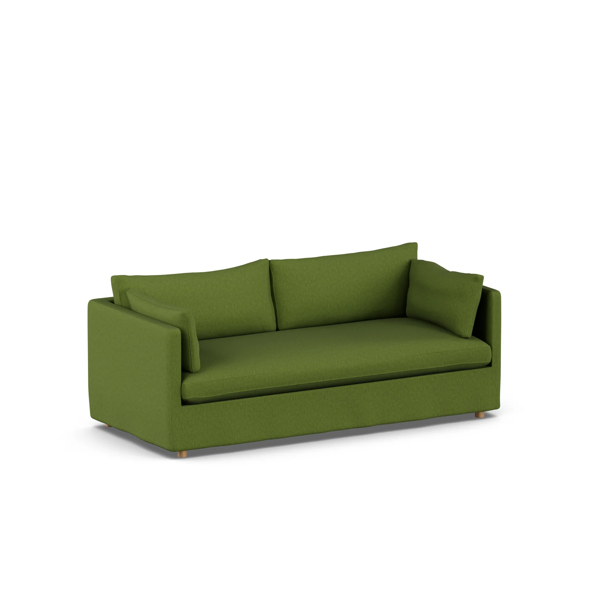 Linnevik sofa, Luiza green 3975-witgeoliede eiken, 3-zits, met rok 1898