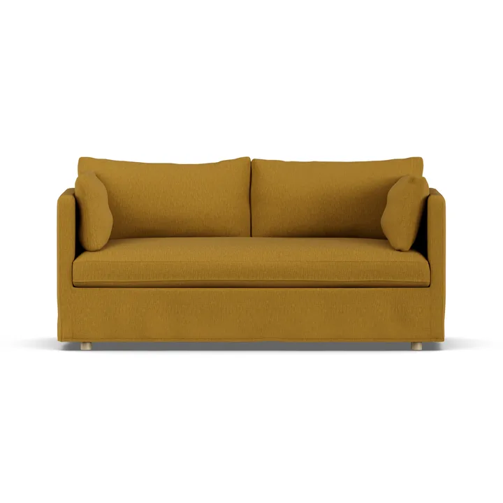 Linnevik sofa - Luiza Mustard 3972-witgeoliede eiken, 2-zits, met rok - 1898