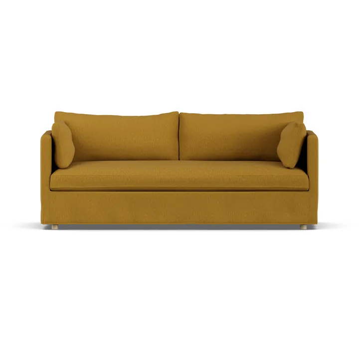 Linnevik sofa - Luiza Mustard 3972-witgeoliede eiken, 3-zits, met rok - 1898