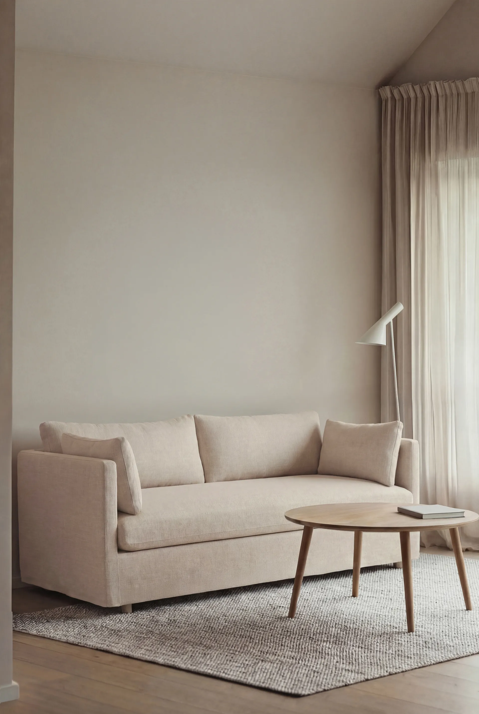 Linnevik sofa, Oslo Nature 1540-witgeoliede eiken, 2-zits, met rok 1898