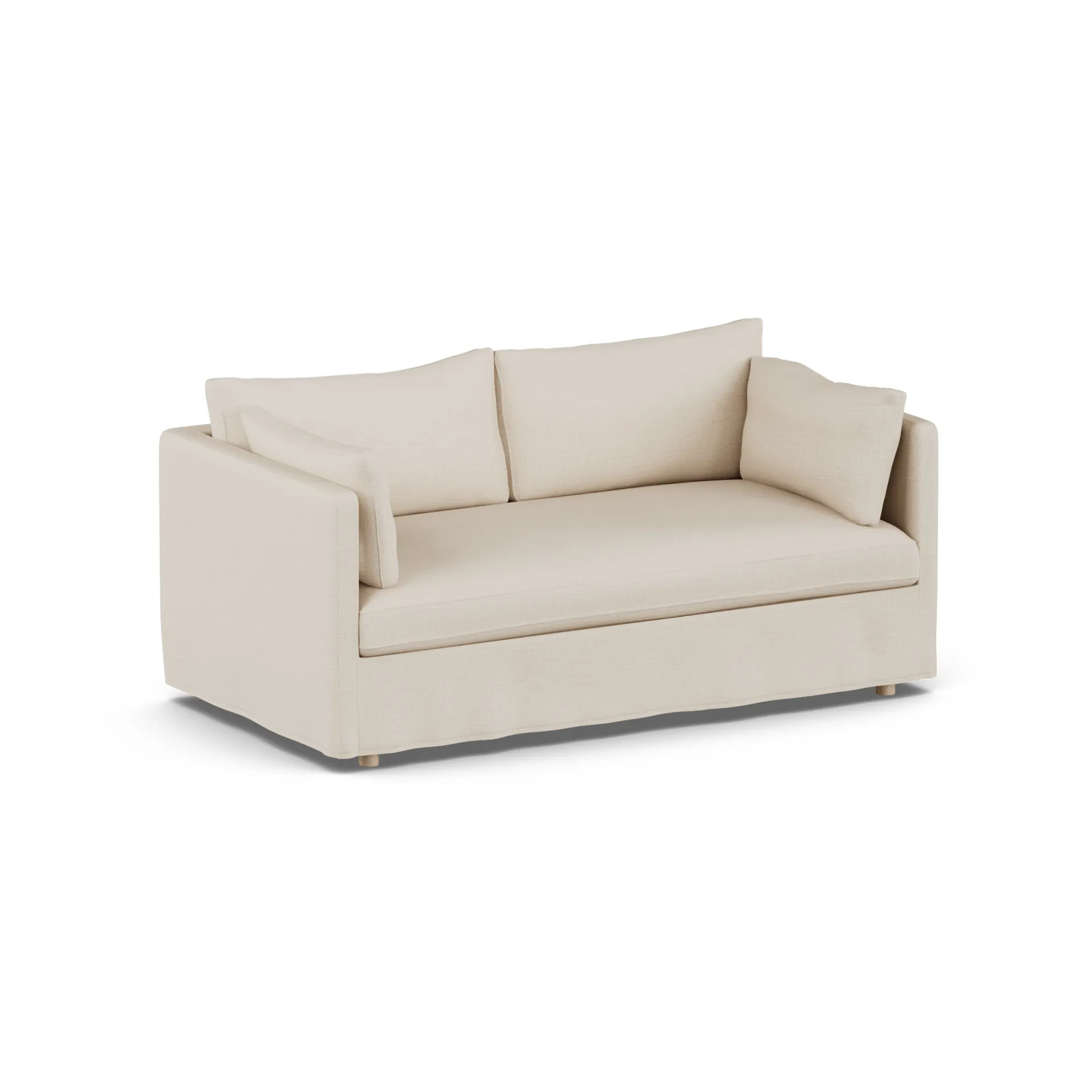 Linnevik sofa, Same Beige 6670-witgeoliede eiken, 2-zits, met rok 1898