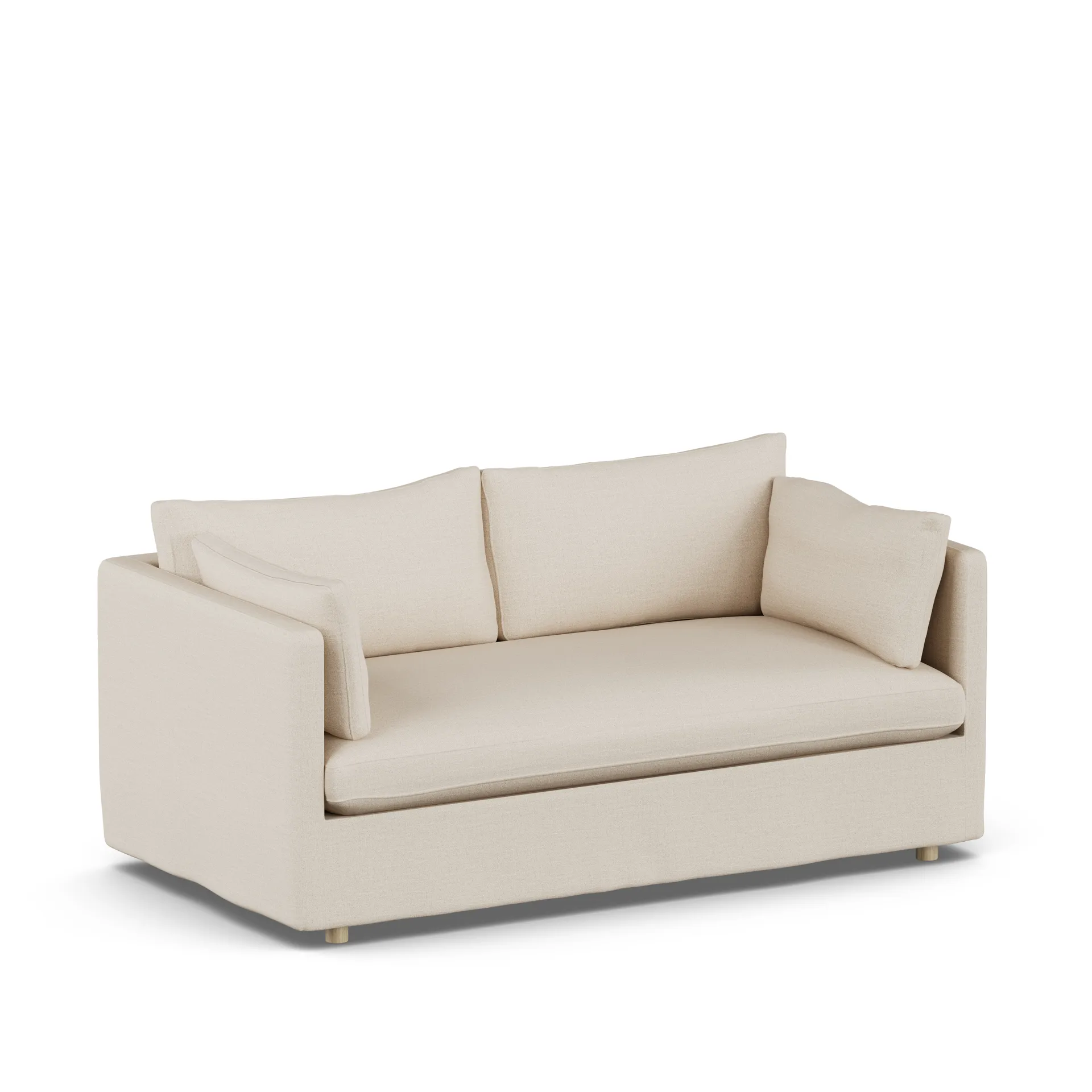 Linnevik sofa, Same Beige 6670-witgeoliede eiken, 2-zits, met rok 1898
