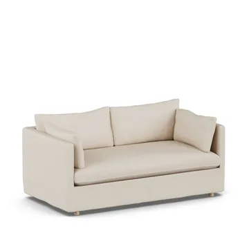 Linnevik sofa - Same Beige 6670-witgeoliede eiken, 2-zits, met rok - 1898