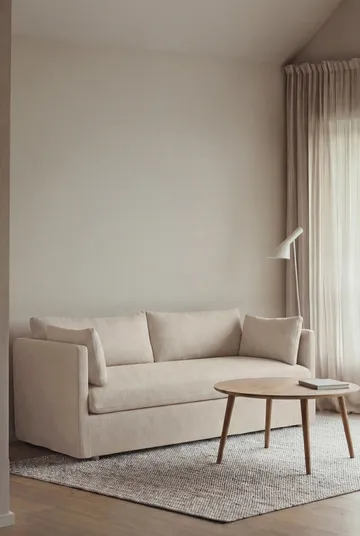 Linnevik sofa - Same Beige 6670-witgeoliede eiken, 2-zits, met rok - 1898