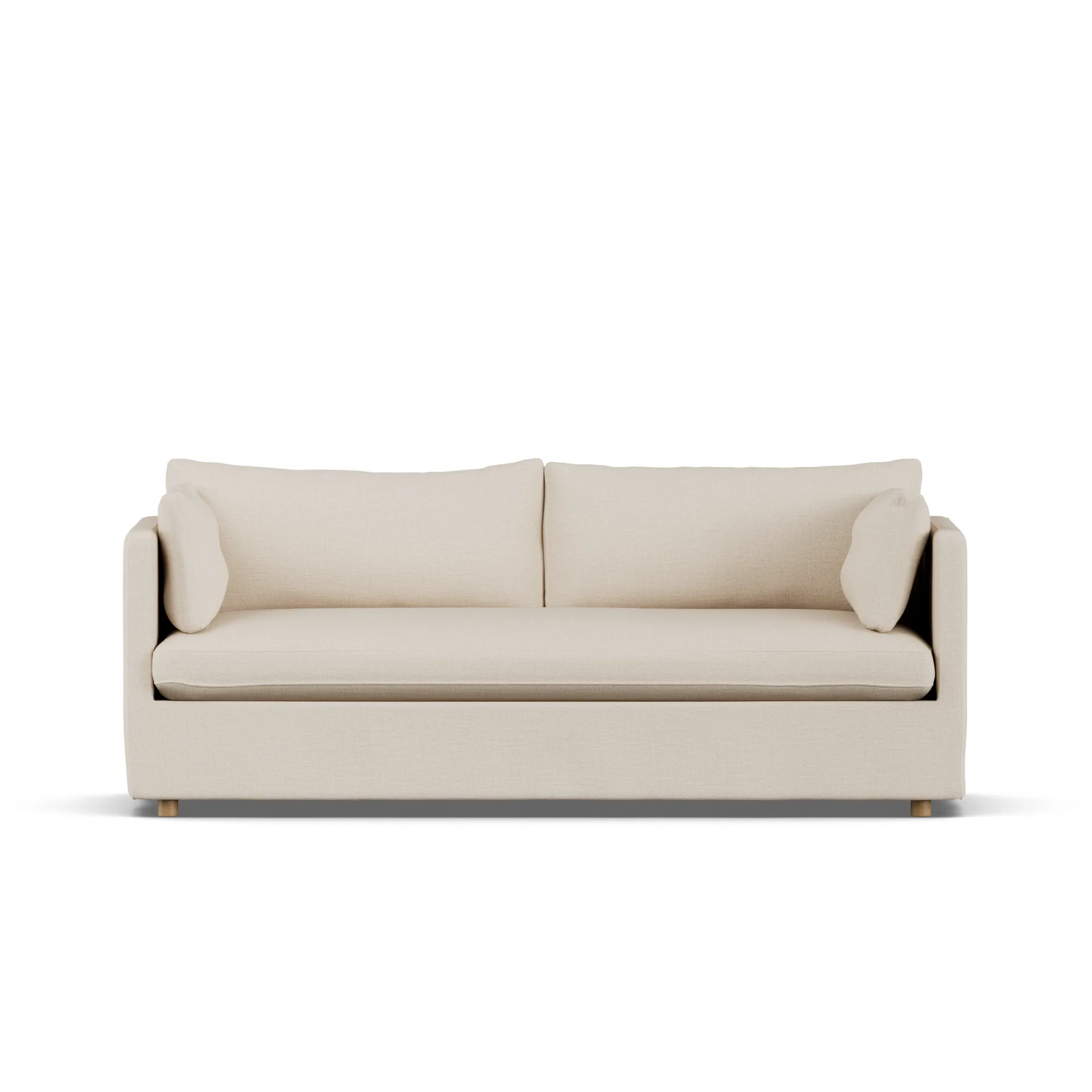 Linnevik sofa, Same Beige 6670-witgeoliede eiken, 3-zits, met rok 1898