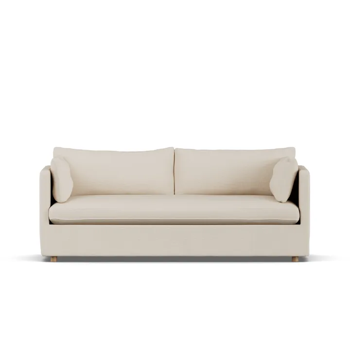 Linnevik sofa - Same Beige 6670-witgeoliede eiken, 3-zits, met rok - 1898