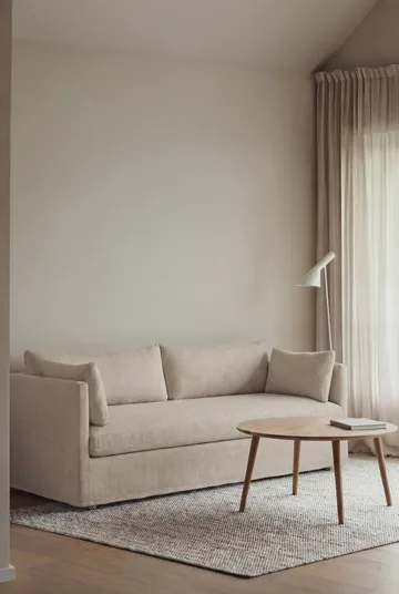 Linnevik sofa - Same Beige 6670-witgeoliede eiken, 3-zits, met rok - 1898