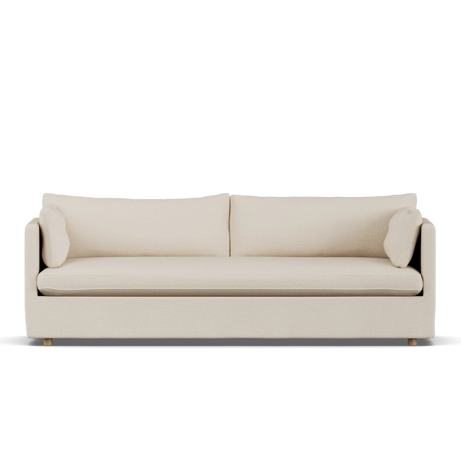Linnevik sofa, Same Beige 6670-witgeoliede eiken, 4-zits, met rok 1898