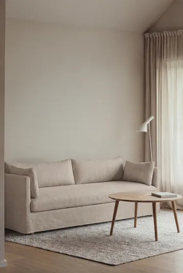 Linnevik sofa - Same Beige 6670-witgeoliede eiken, 4-zits, met rok - 1898