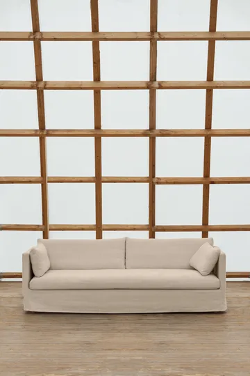 Linnevik sofa - Same Beige 6670-witgeoliede eiken, 4-zits, met rok - 1898