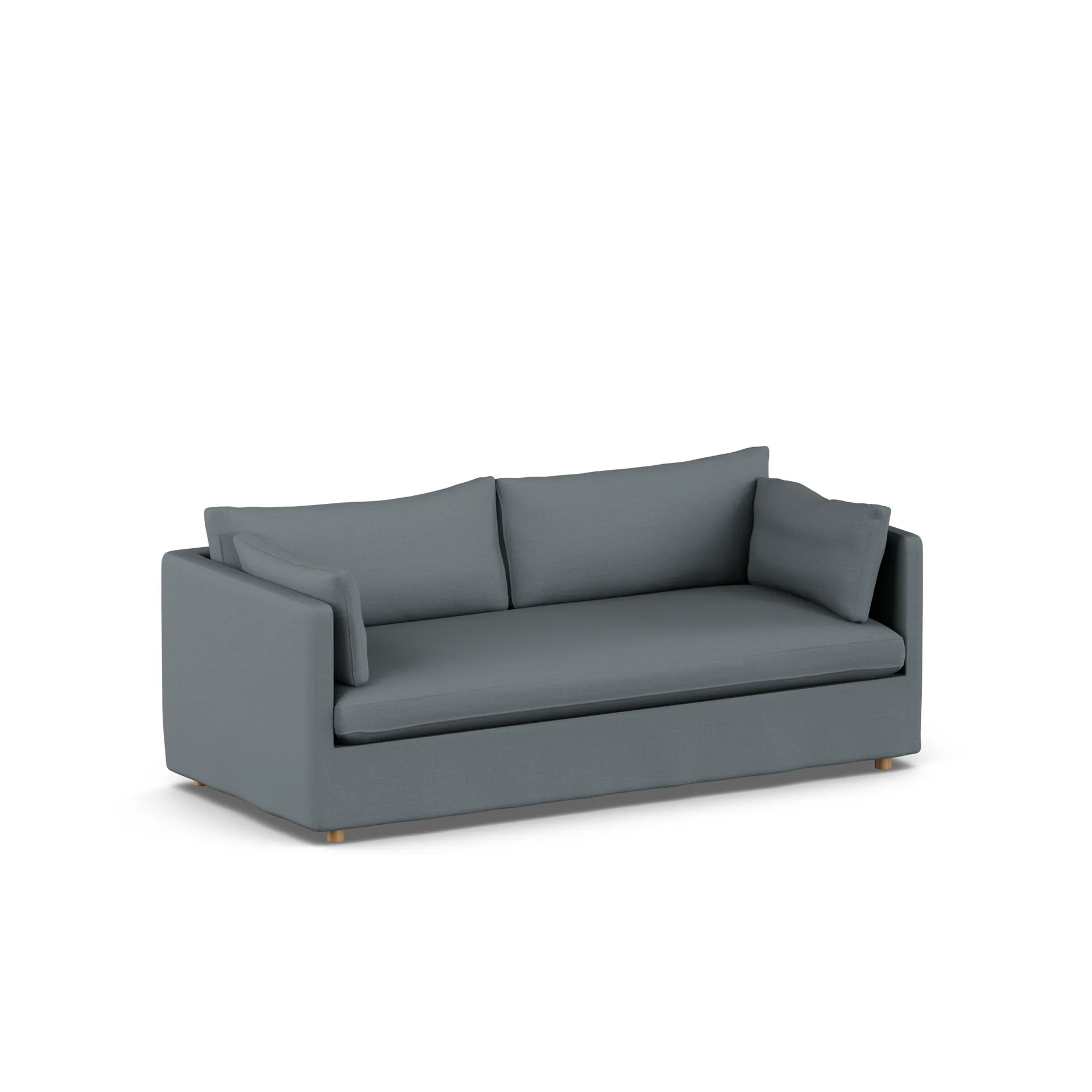 Linnevik sofa, Same Blue 6678-witgeoliede eiken, 3-zits, met rok 1898