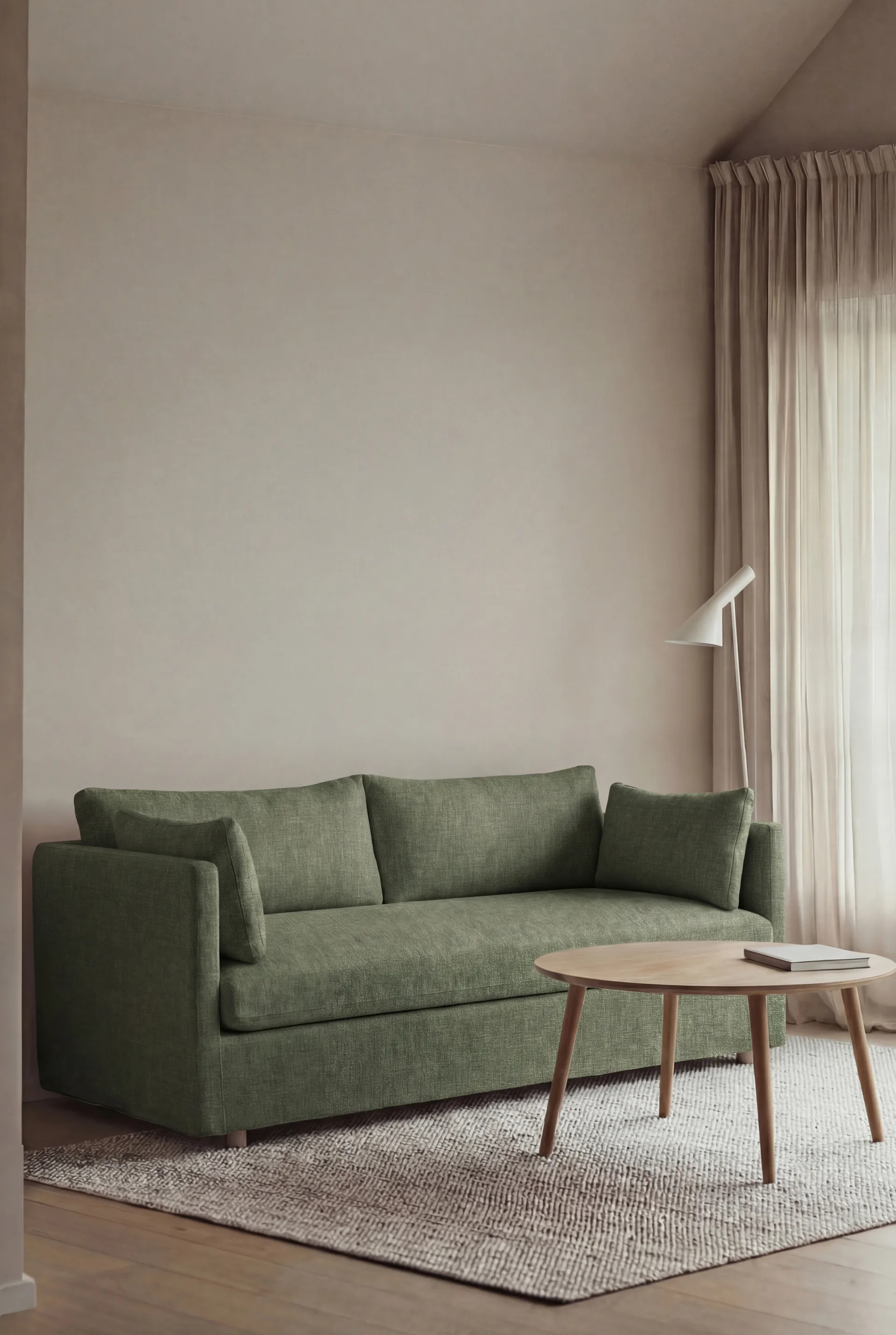 Linnevik sofa, Same Forest 6677-witgeoliede eiken, 2-zits, met rok 1898