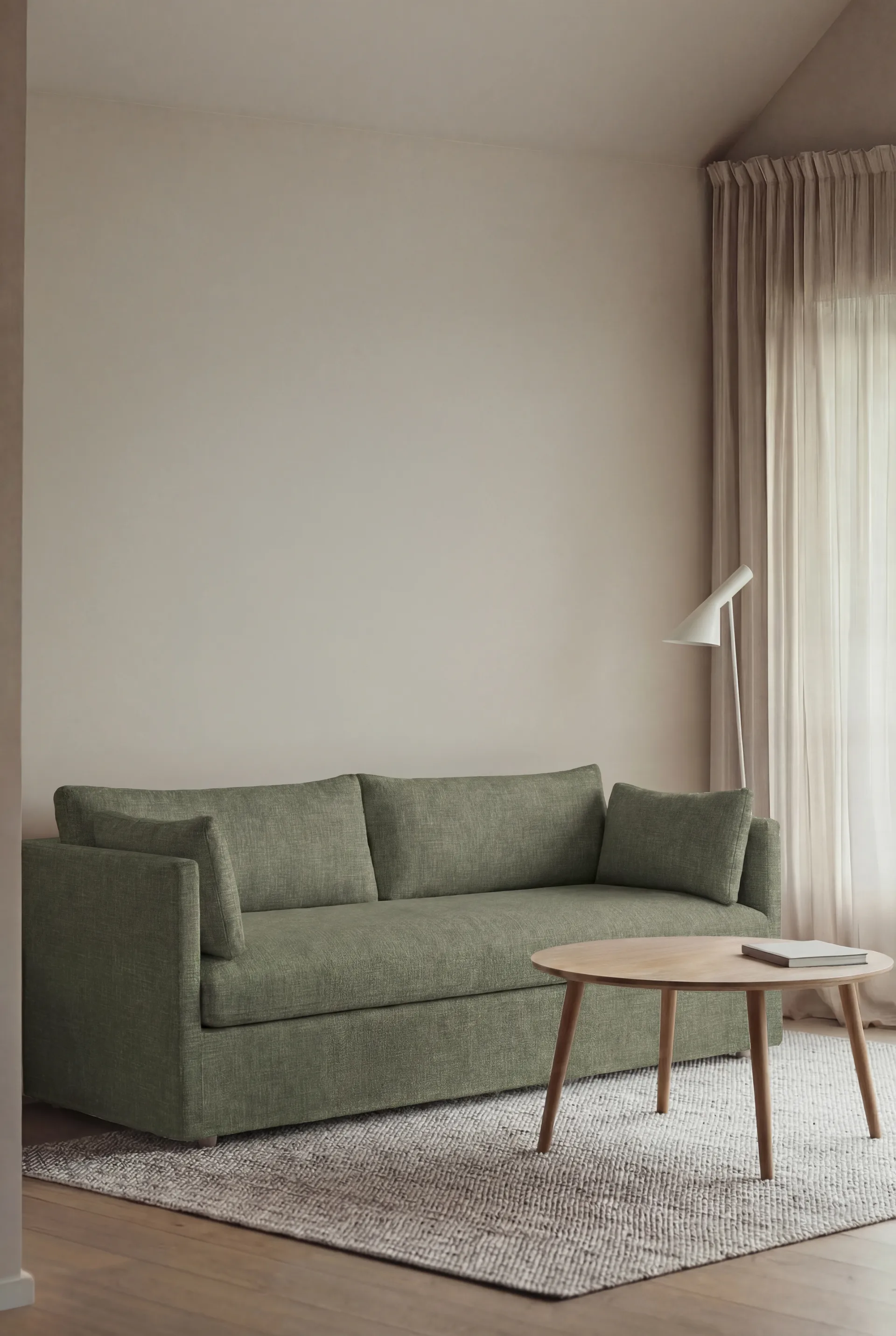 Linnevik sofa, Same Forest 6677-witgeoliede eiken, 3-zits, met rok 1898