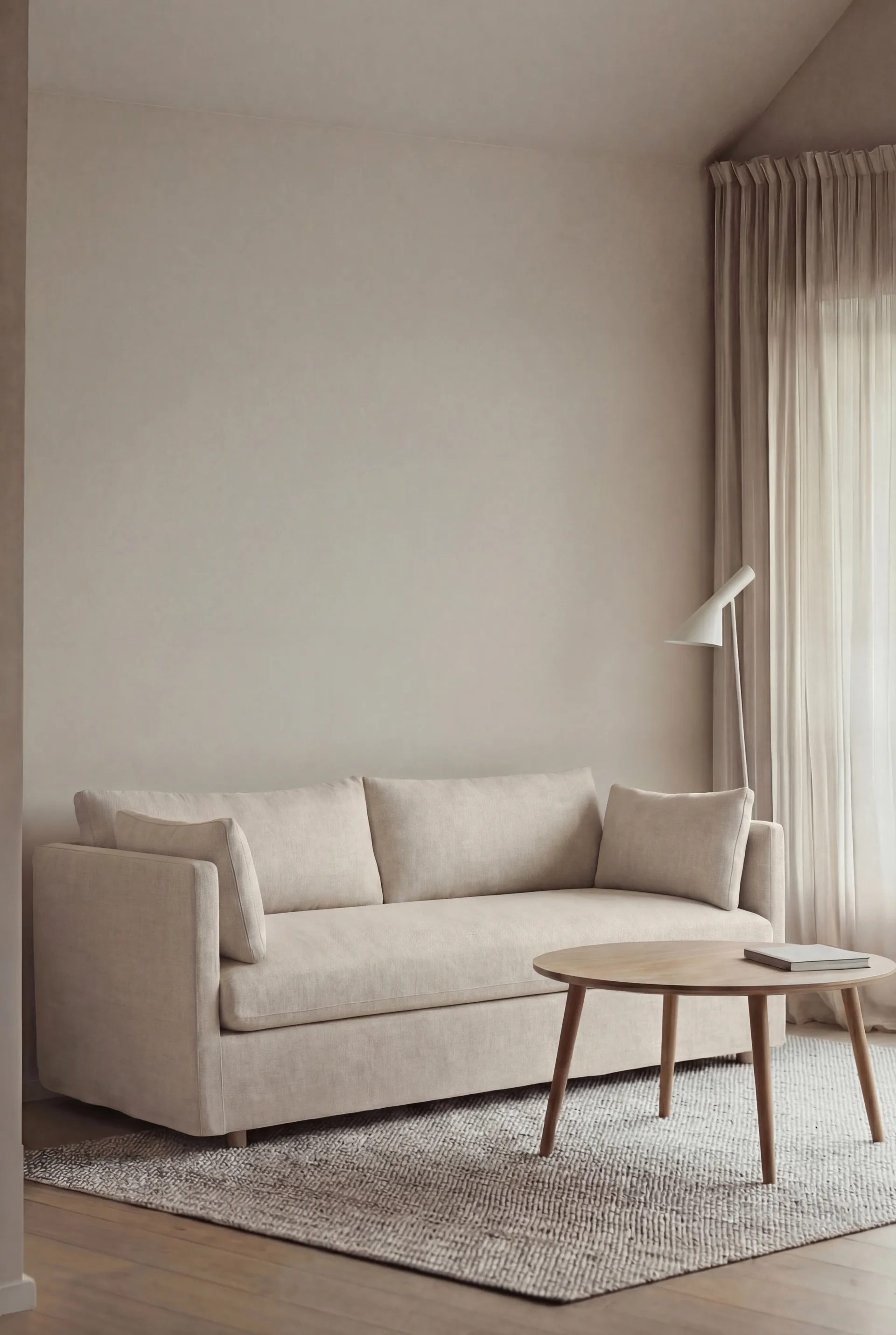 Linnevik sofa, Same Off White 6671-witgeoliede eiken, 2-zits, met rok 1898