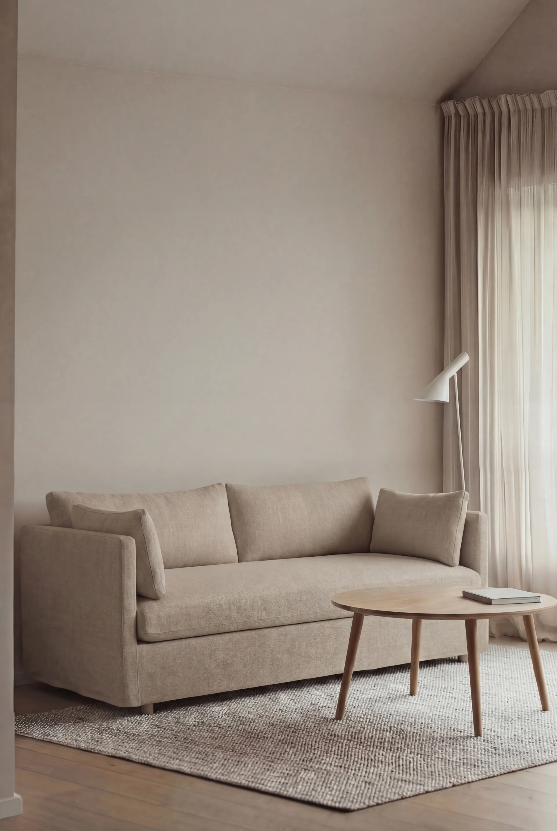 Linnevik sofa, Same Sand 6672-witgeoliede eiken, 2-zits, met rok 1898