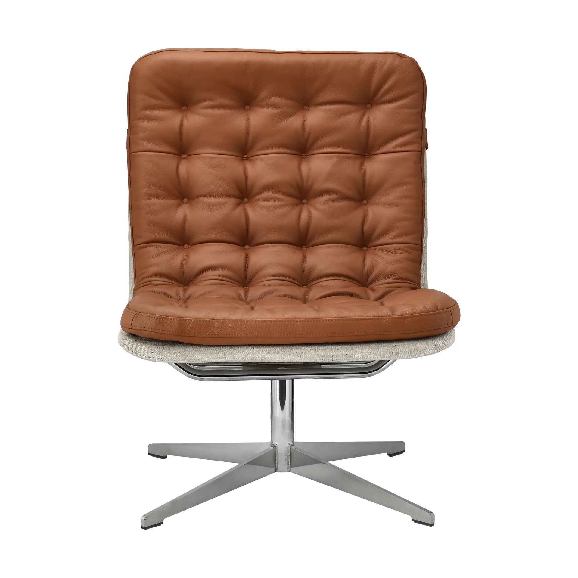 Loholm fauteuil met draaifunctie, Cognac leer-Bern Beige 0341 1898