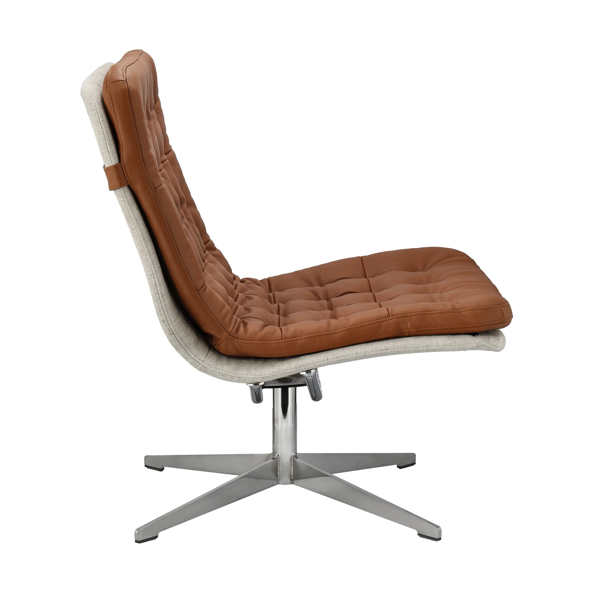 Loholm fauteuil met draaifunctie, Cognac leer-Bern Beige 0341 1898