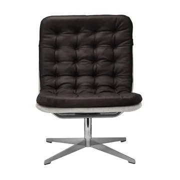 Loholm fauteuil met draaifunctie - Donkerbruin leer-Bern Beige 0341 - 1898