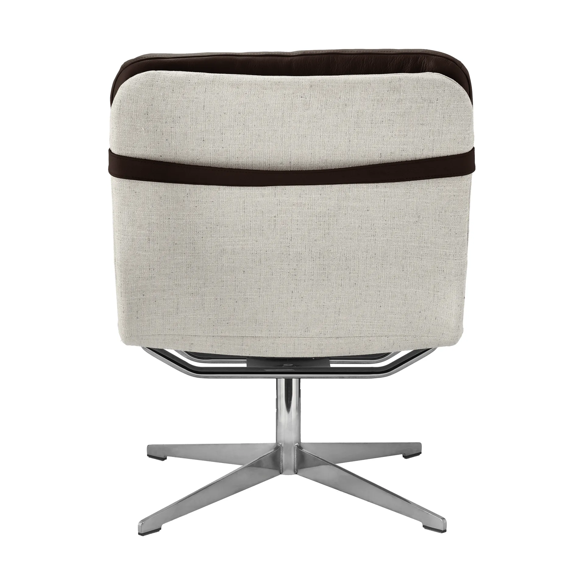 Loholm fauteuil met draaifunctie, Donkerbruin leer-Bern Beige 0341 1898