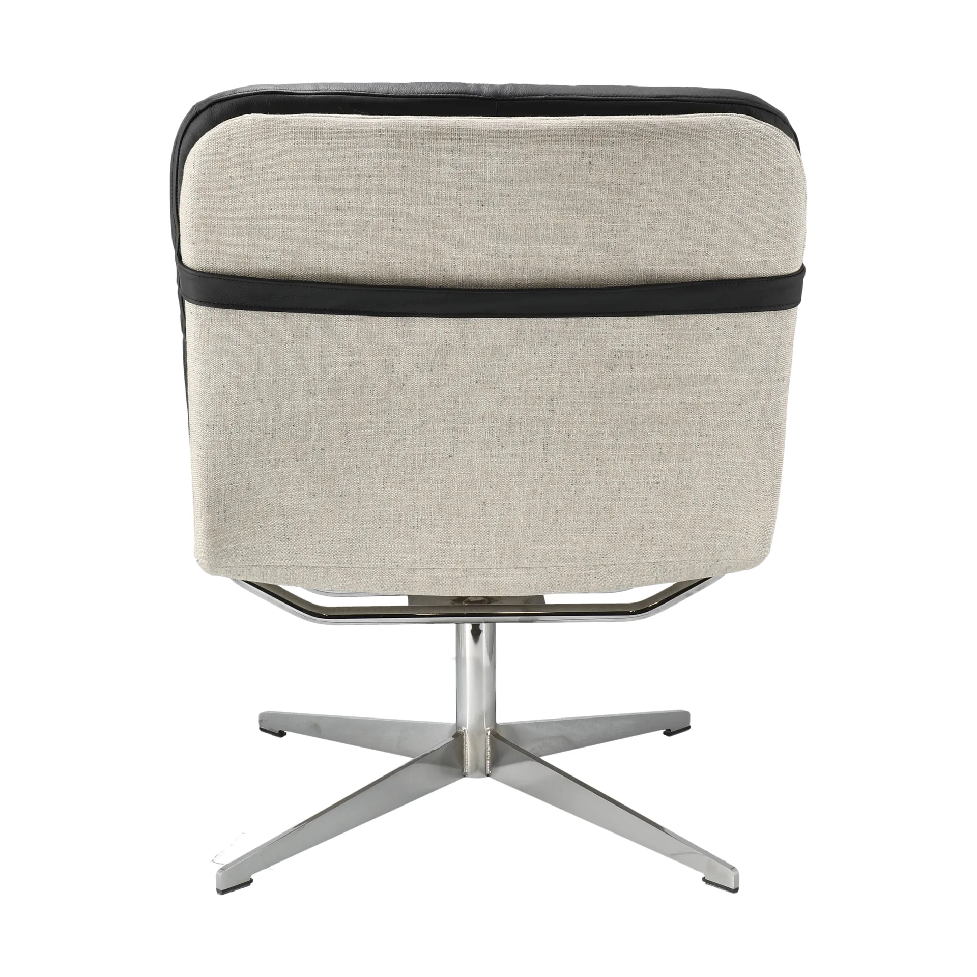 Loholm fauteuil met draaifunctie, Zwart leer-Bern Beige 0341 1898