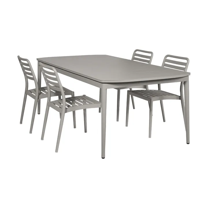 Marsala uitschuifbare tafel 208–288 cm + 4 Messina stoelen, taupe - 1898
