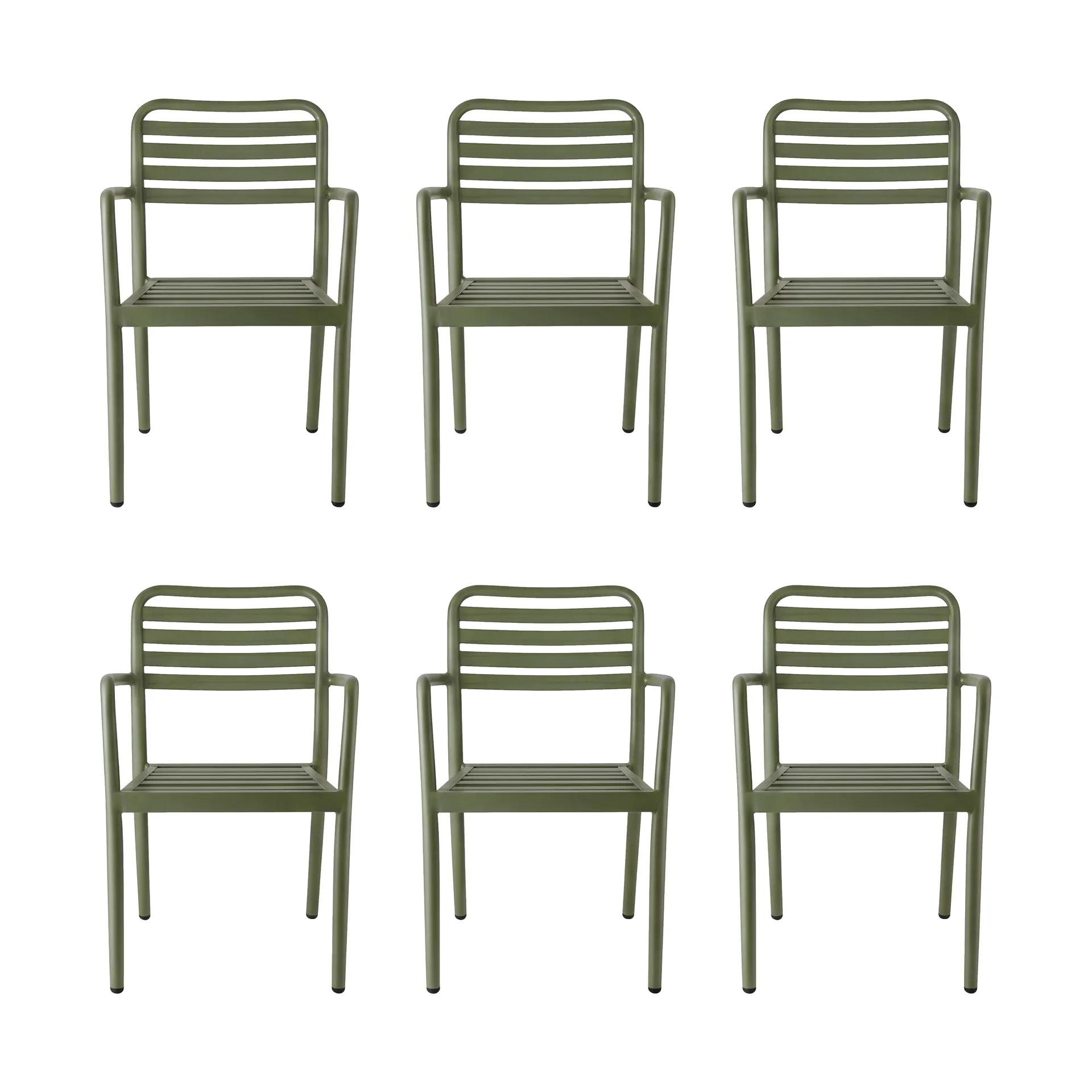 Messina armstoel, Mosgroen, set van 6,  1898