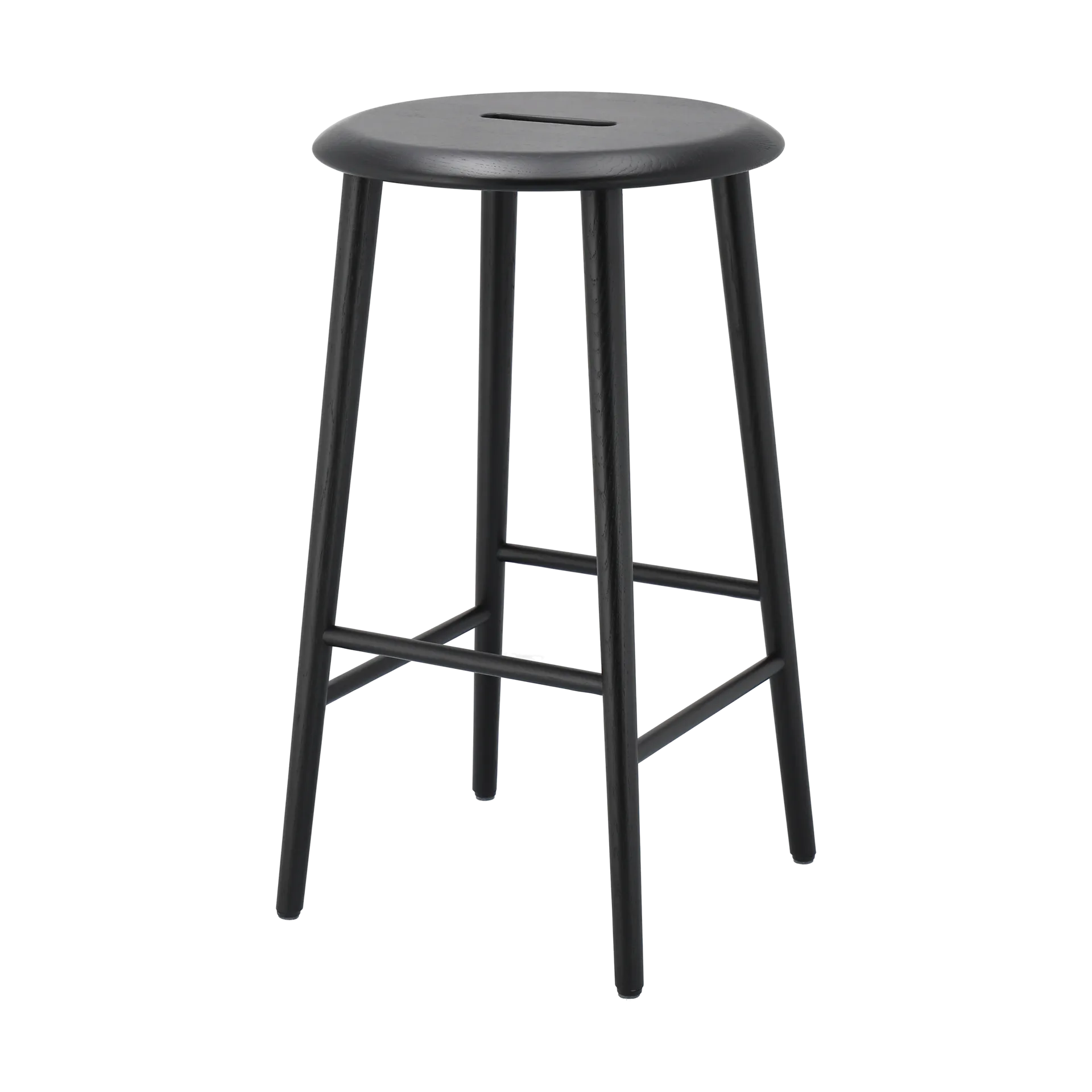 Norrabo barkruk 65 cm, Zwart gelakt eiken 1898