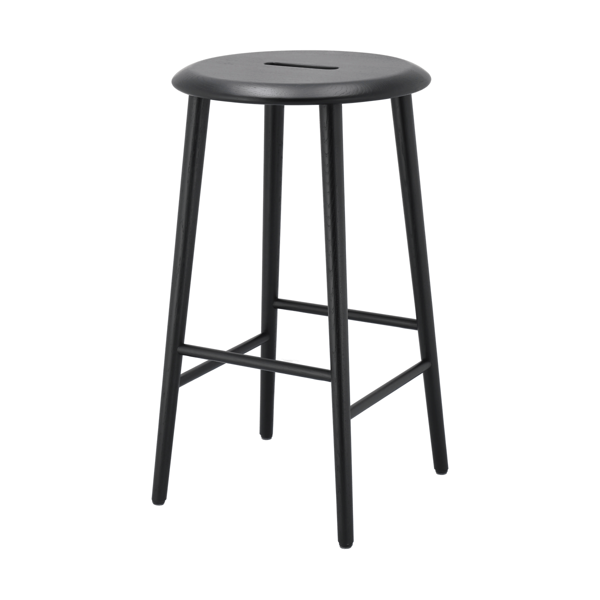 1898 Norrabo barkruk 65 cm Zwart gelakt eiken | Scandinavisch Interieur | Barstoelen | Zwart
