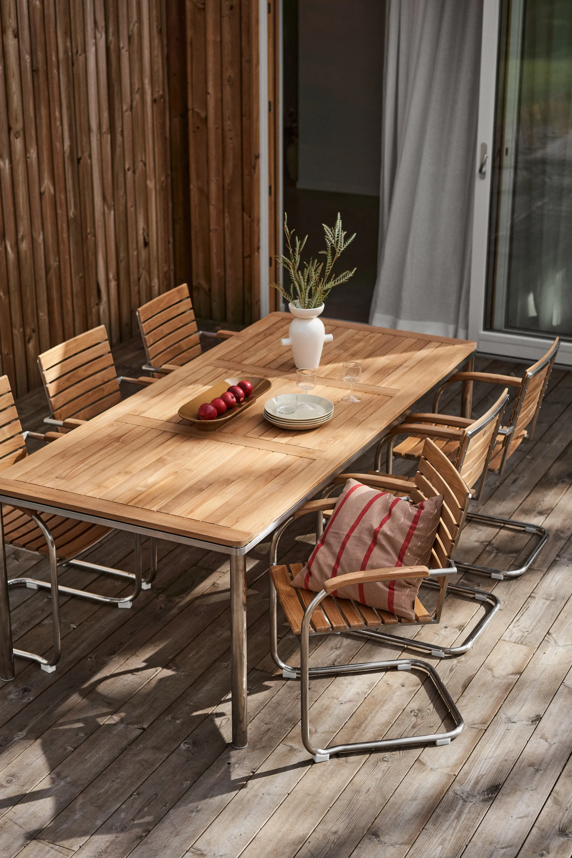 Rörvik eetkamerstoel, Teak-roestvrij staal 1898