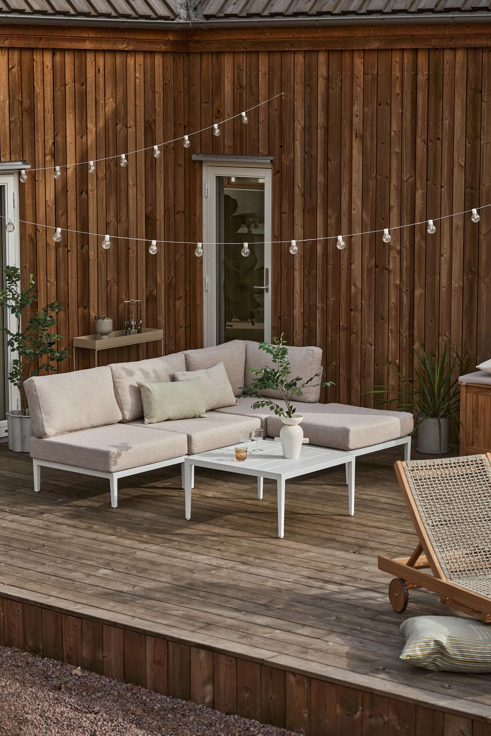 Santander modulaire bank hoekmodule, Wit-beige 1898