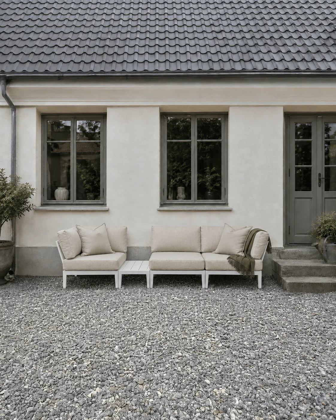 Santander modulaire bank middenmodule, Wit-beige 1898