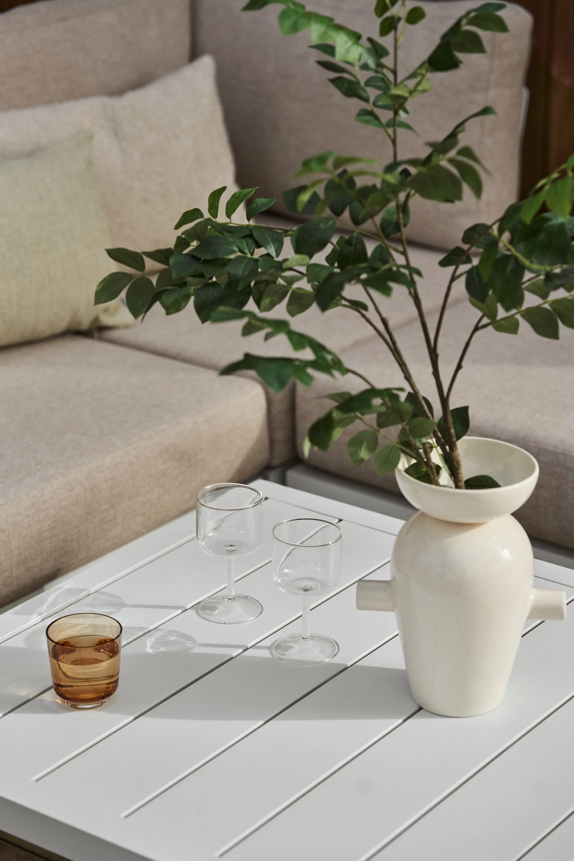 Santander salontafel 78x78x40 cm, Wit aluminium 1898