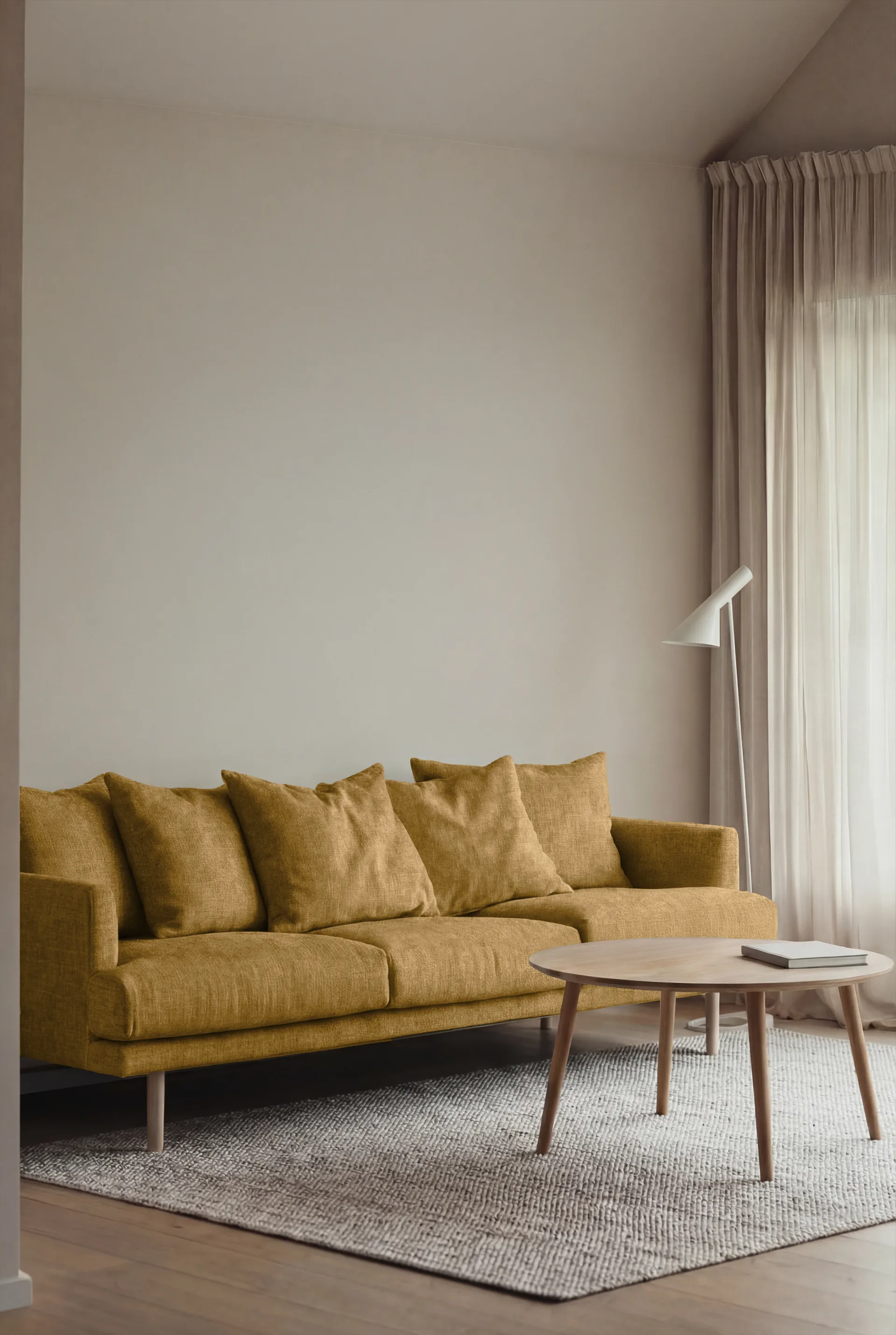 Sjövik sofa, Luiza Mustard 3972-witgeoliede eiken, 3,5-zits 1898