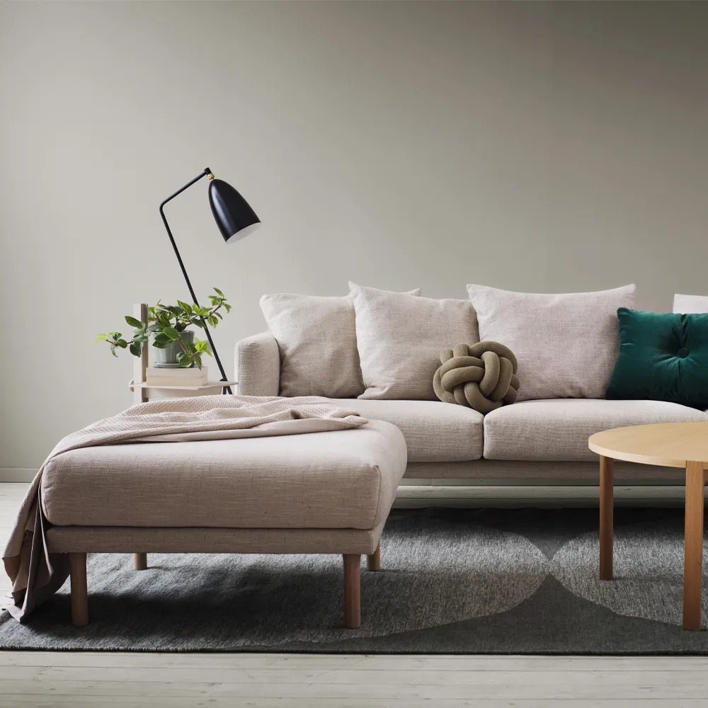 Sjövik voetenbankje, Stof Bern 0345, witgeoliede eikenhouten poten 1898