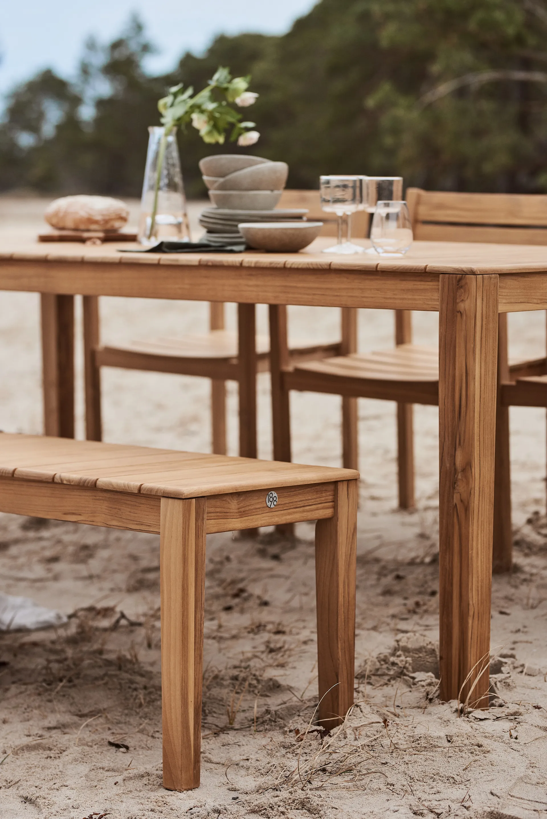 Sköndal bankje 199x40x45 cm, Teak 1898